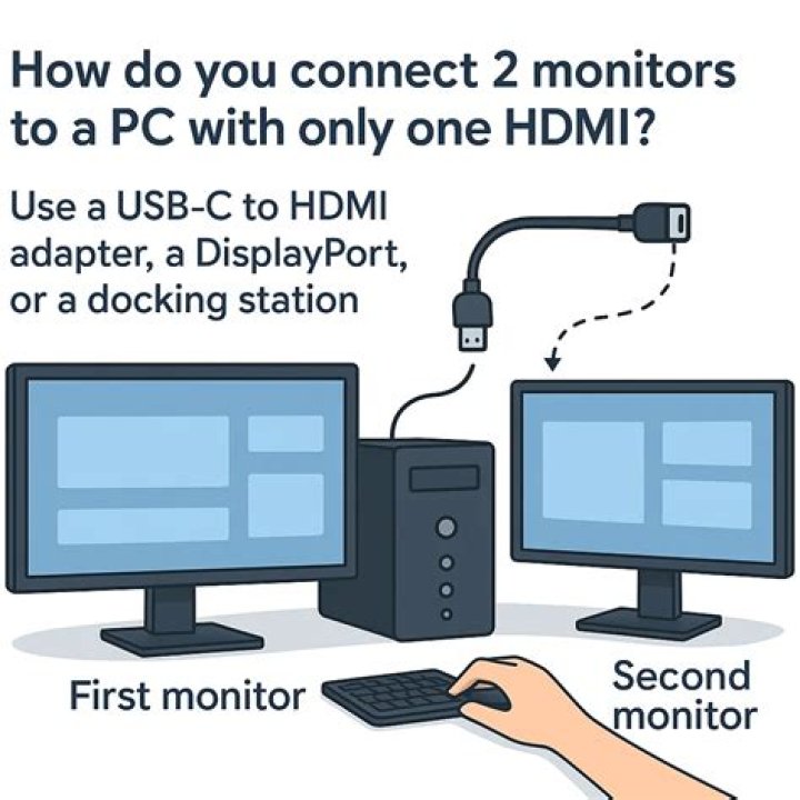 How do I connect two monitors to my HP computer?