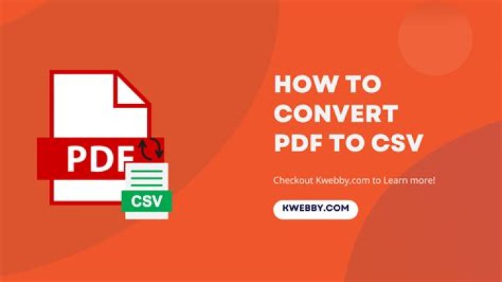 How do I convert a PDF to CSV?