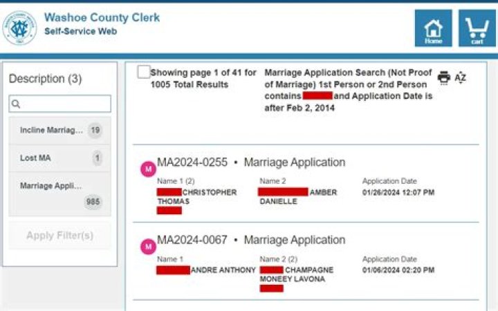 How do I get a marriage license in Washoe County Nevada?