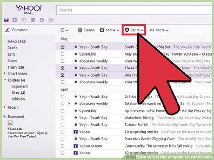How do I stop my Yahoo email from sending spam?