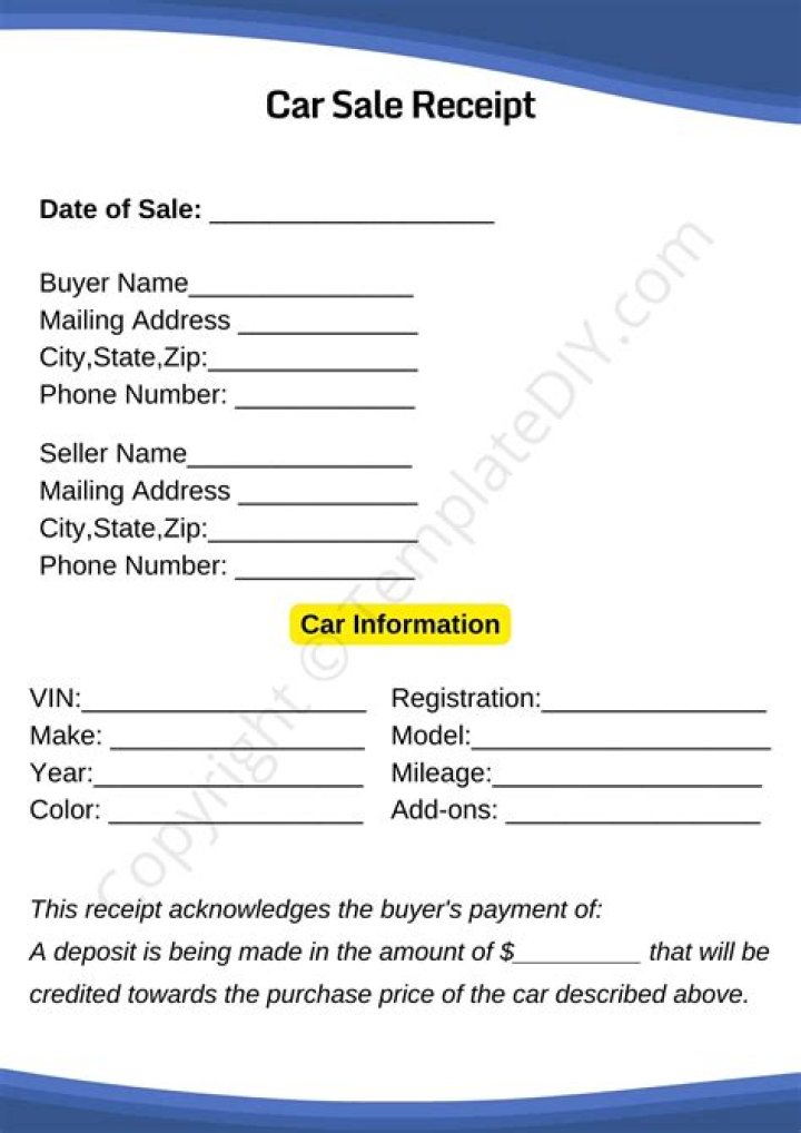 How do I write a receipt of sale?