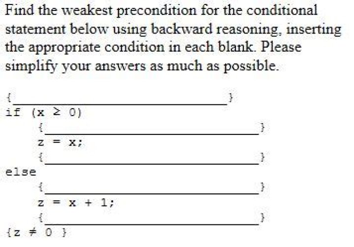 How do you find the weakest precondition?