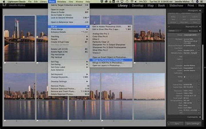How do you stitch a panorama in Photoshop?