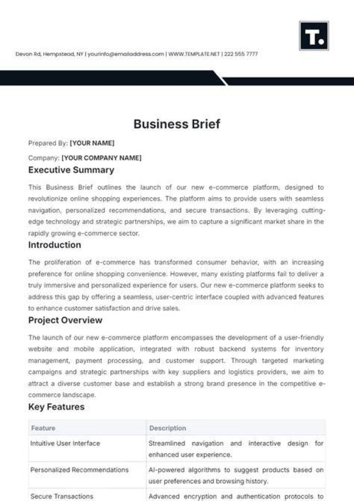 How do you write a business brief?