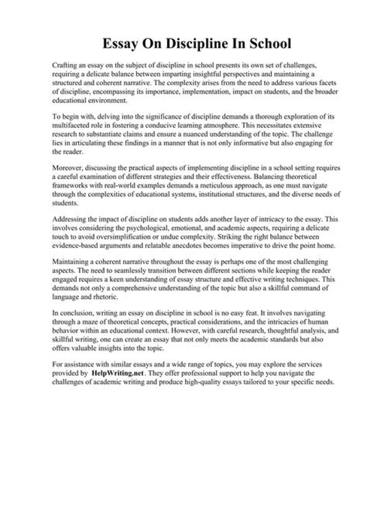 How do you write a discipline essay?