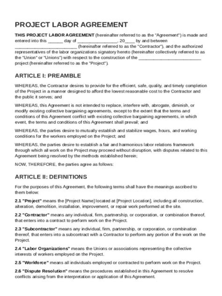 How does a project labor agreement work?