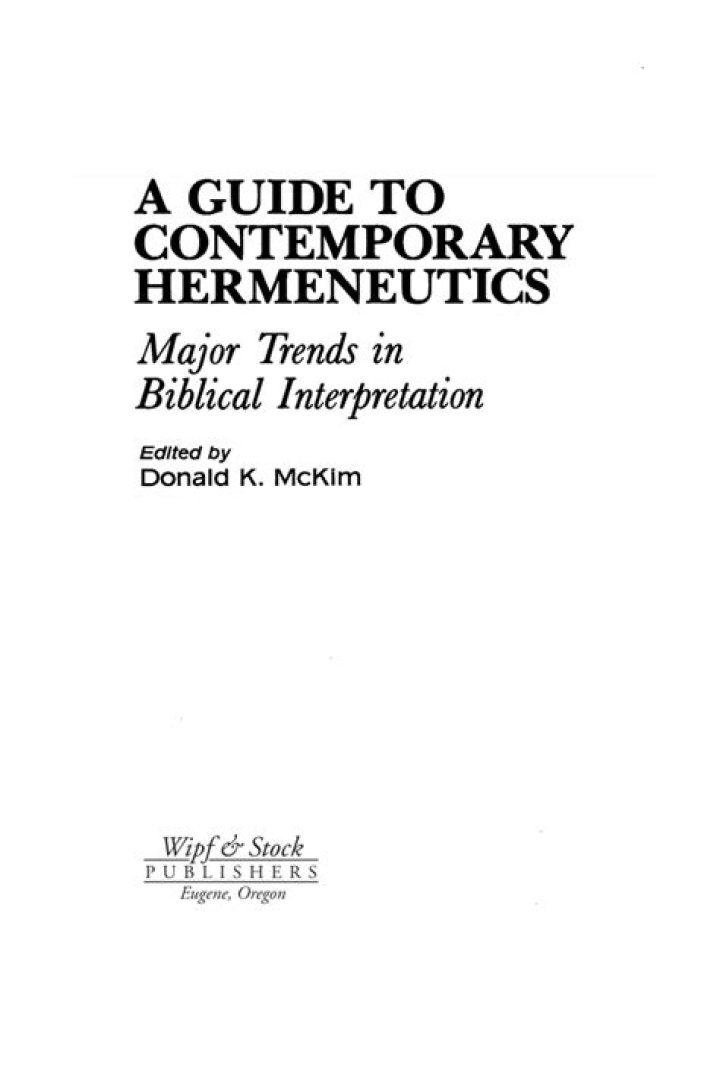 What are three trends in biblical hermeneutics?
