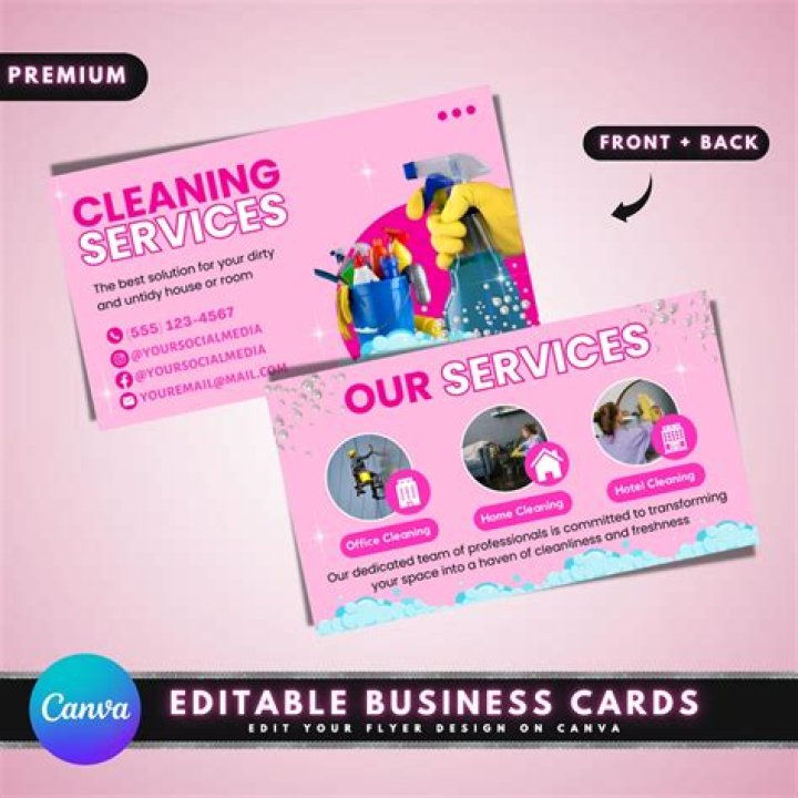 What do you put on a cleaning service for business cards?
