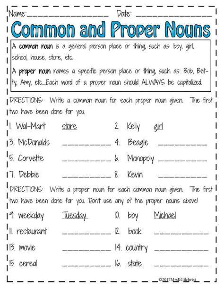 What is common noun and proper noun answer?