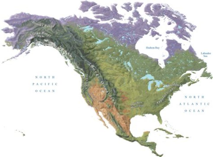 What map would show us mountain and rivers?