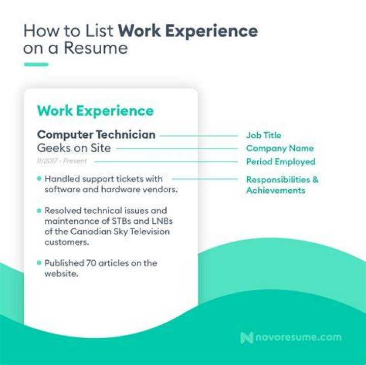 What to put under work experience on a resume?