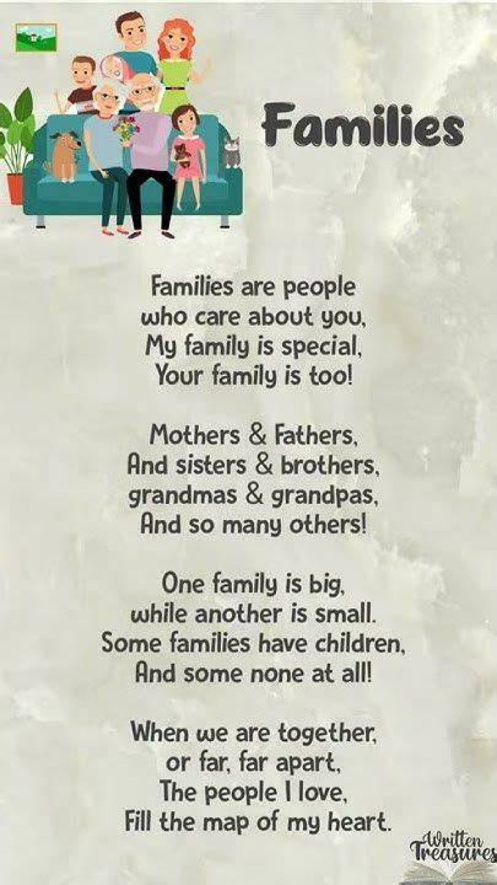 Who wrote the poem families?