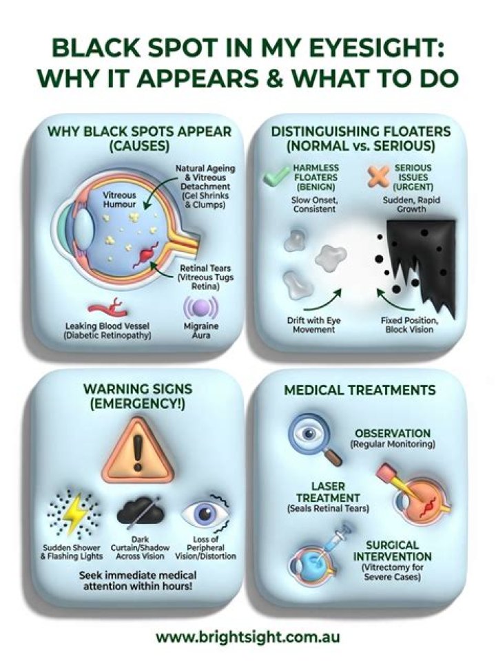 Will black spots in vision go away?